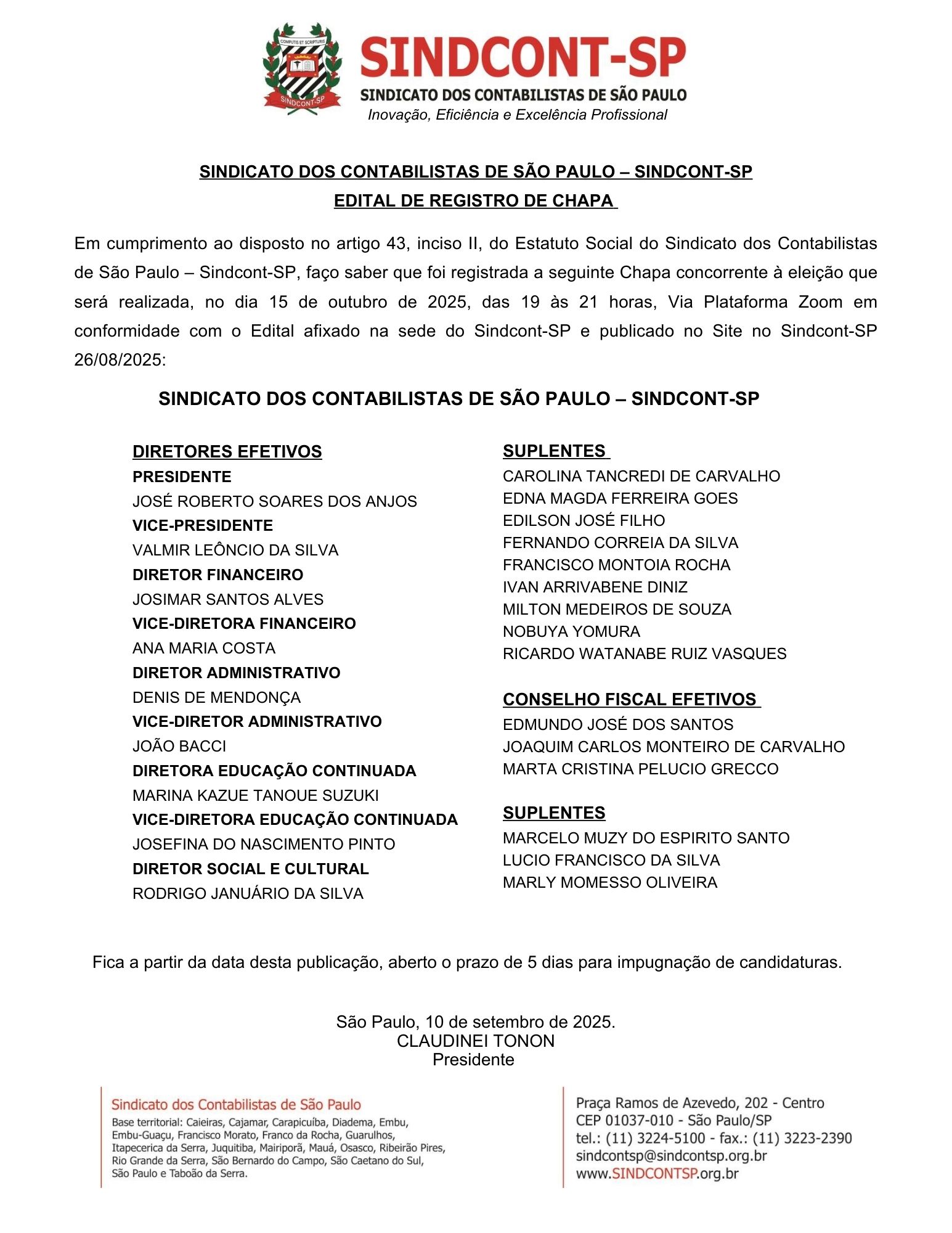 Edital de Registro de Chapa - afixar na entidade site (1)